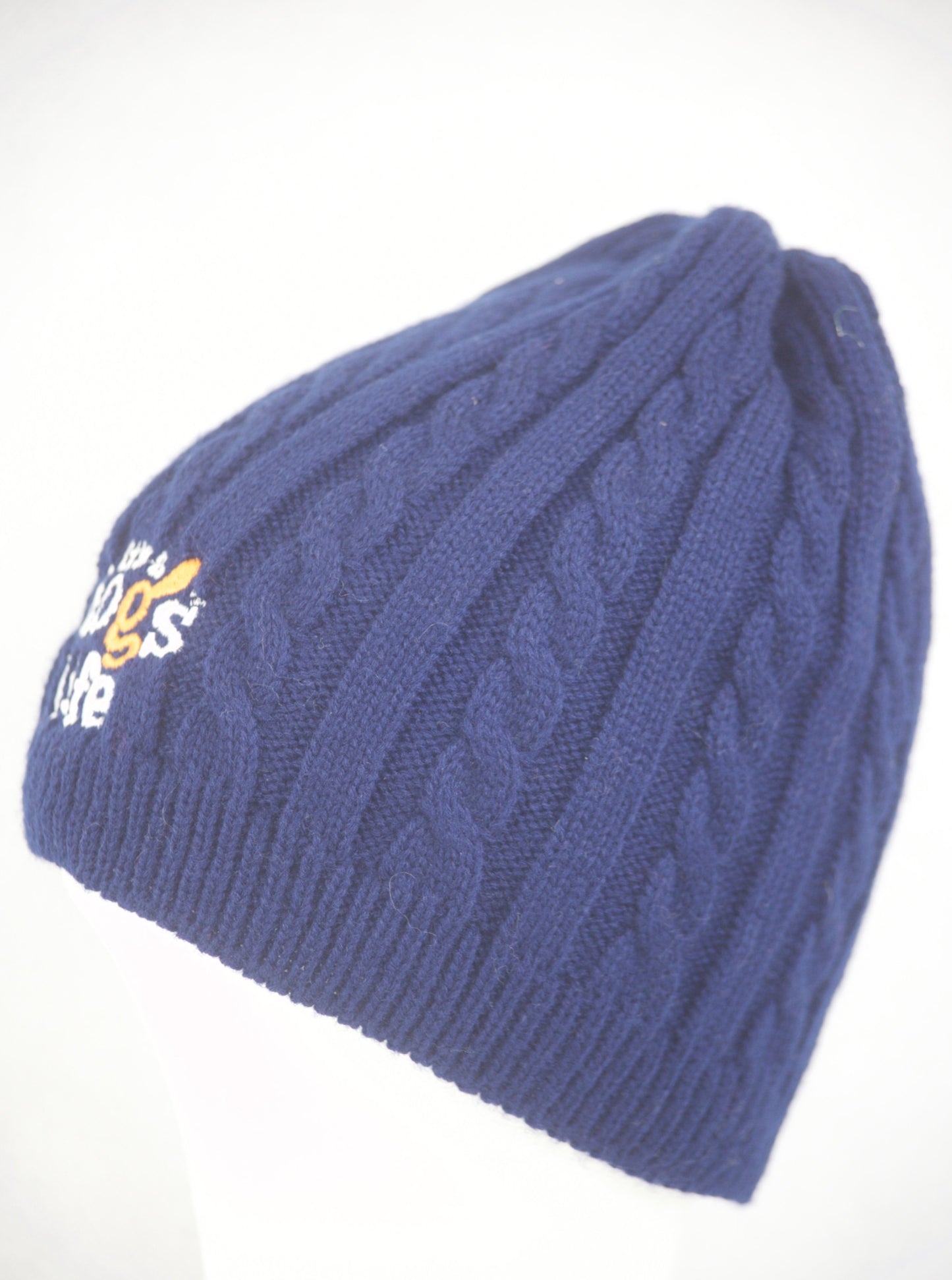 Mariner Cable Knit Beanie-Navy