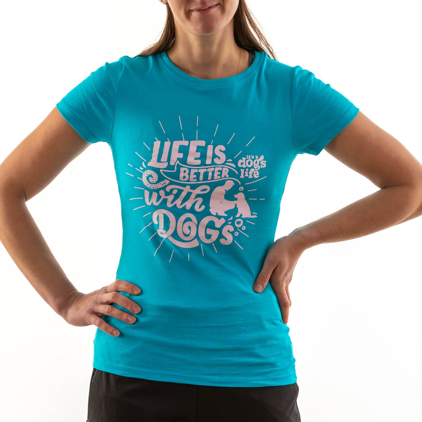 Life is Better with Dogs Ladies T-Shirt