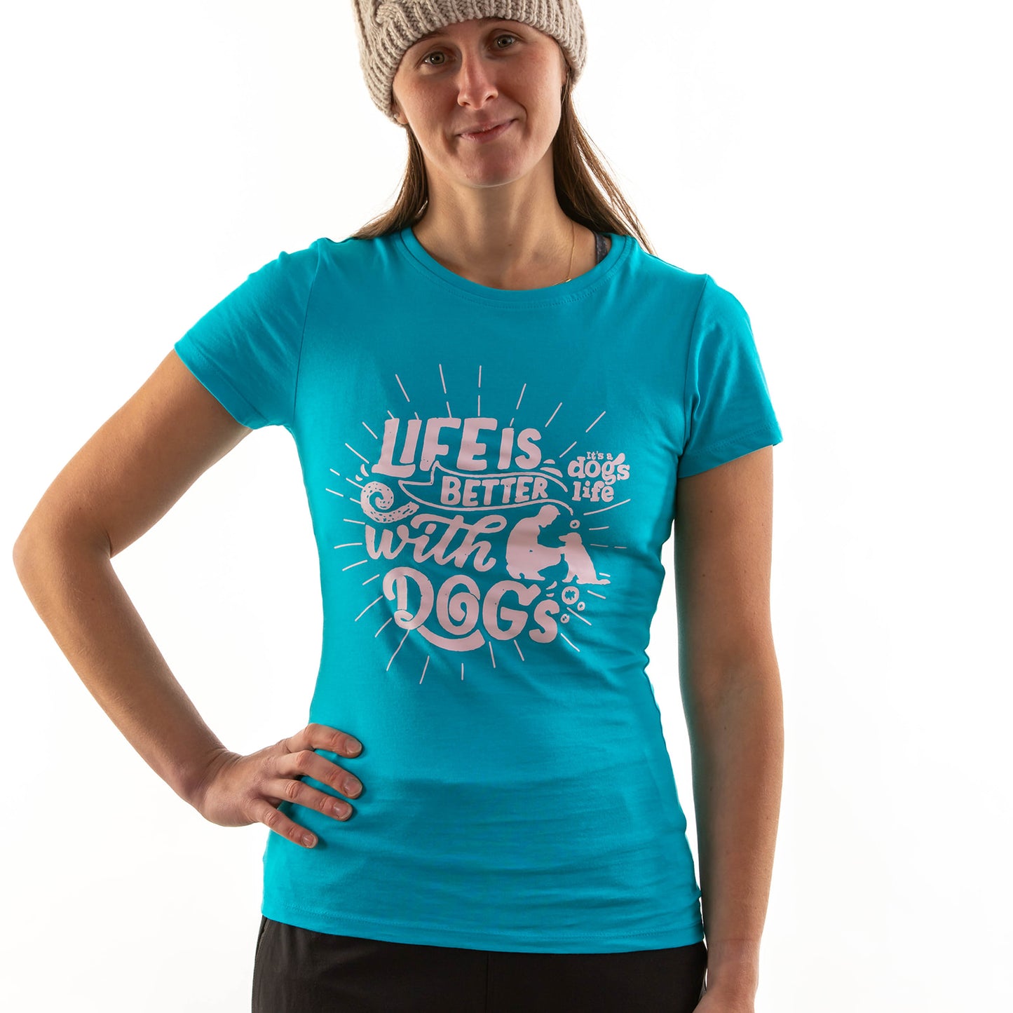 Life is Better with Dogs Ladies T-Shirt