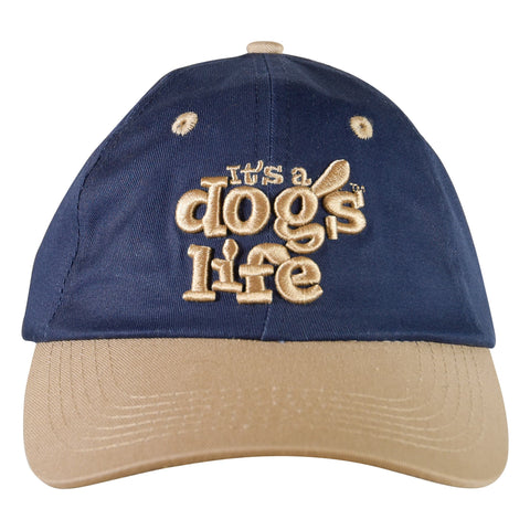 It's A Dog's Life Embroidered Baseball Cap - Navy/Beige - Its A Dogs Life | Clothing & Gifts