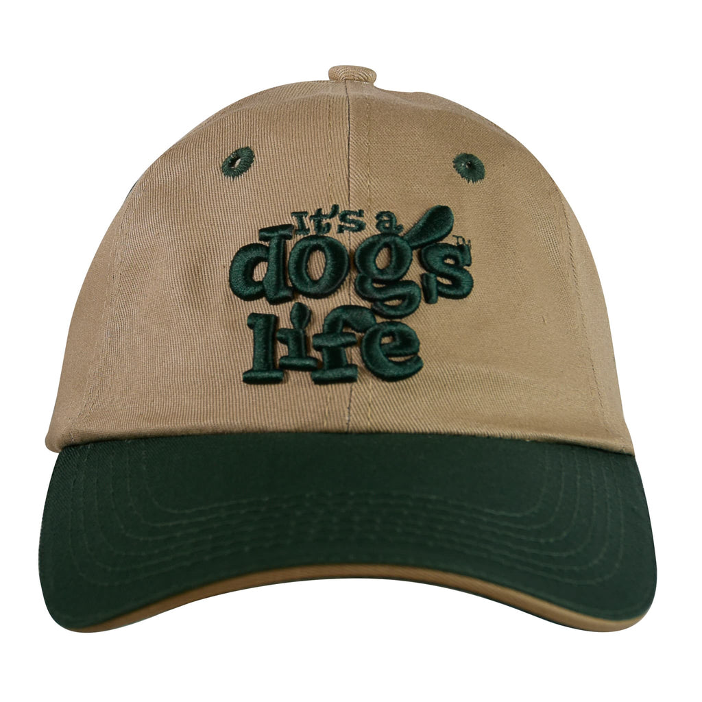 It's A Dog's Life Embroidered Baseball Cap - Kaki/Green - Its A Dogs Life | Clothing & Gifts