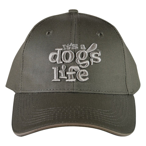 It's A Dog's Life Embroidered Baseball Cap - Dark Grey - Its A Dogs Life | Clothing & Gifts