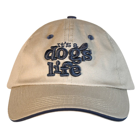 It's A Dog's Life Embroidered Baseball Cap - Light Grey - Its A Dogs Life | Clothing & Gifts