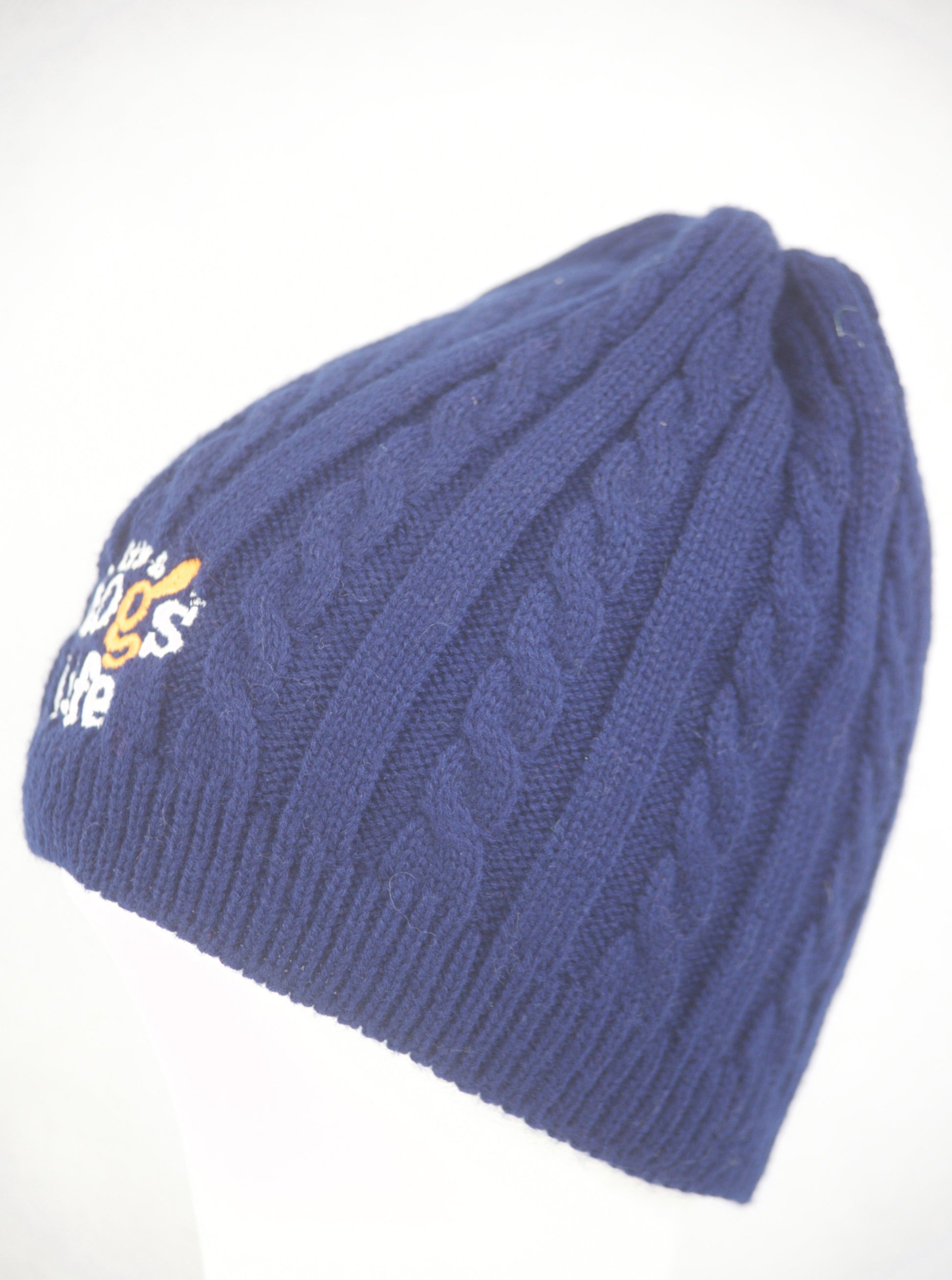 Mariner Cable Knit Beanie-Navy